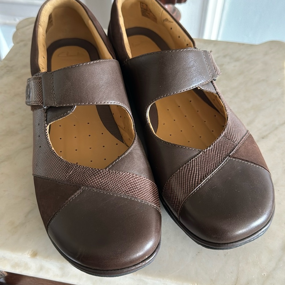 Clark’s suede and leather shoes